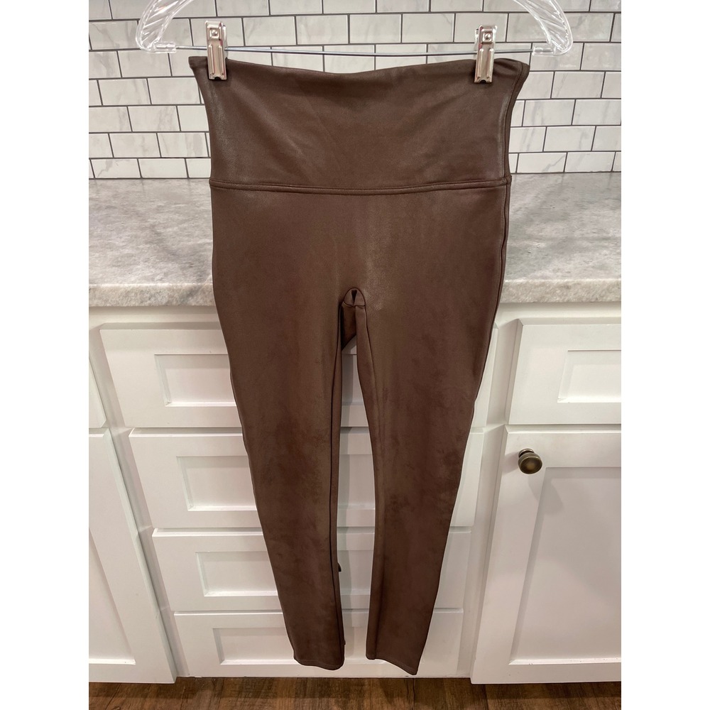 Spanx Leggings Womens Medium Brown Faux Leather Shaping Leggings